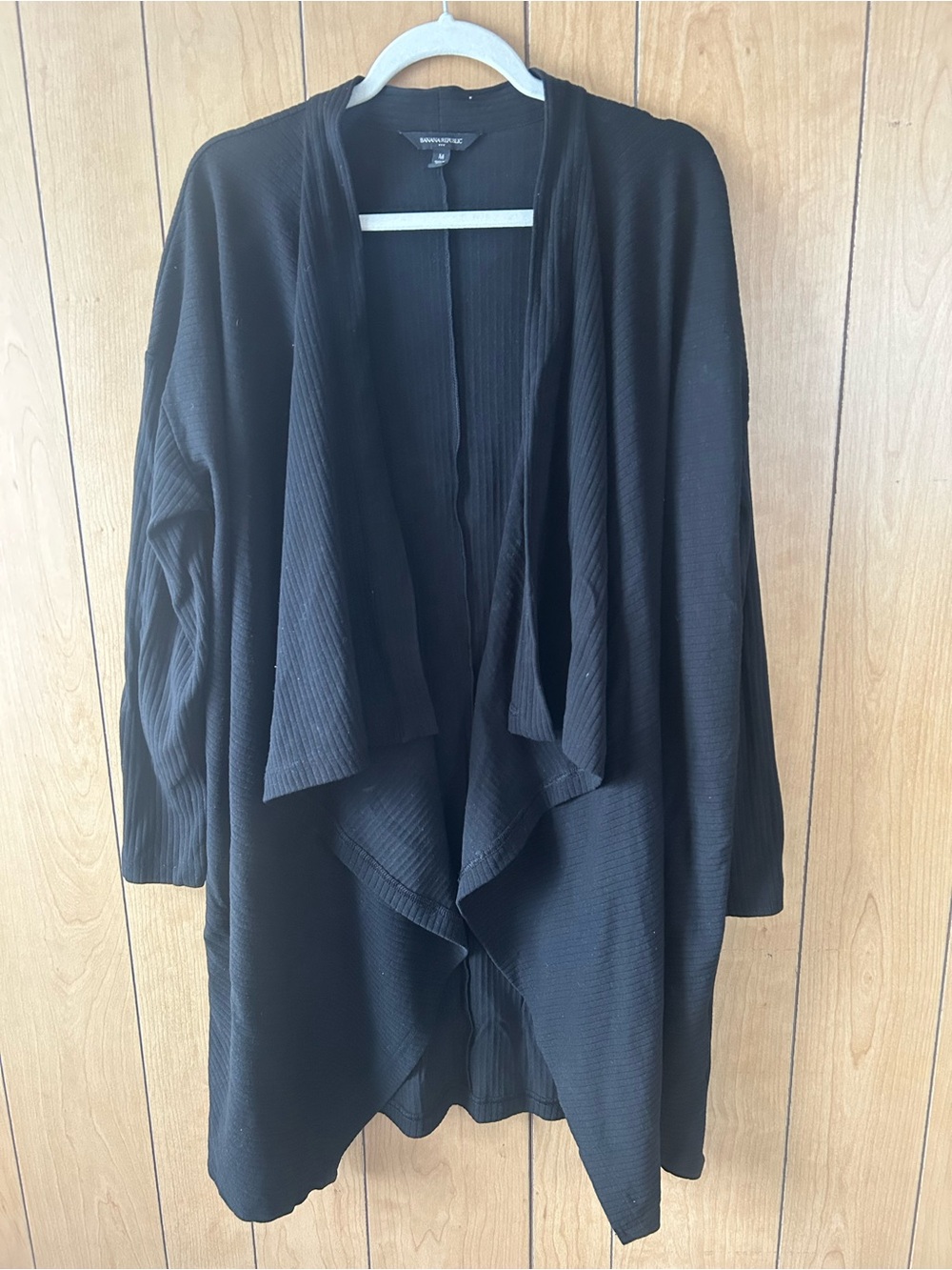 Banana Republic Black Draped Open-Front Cardigan